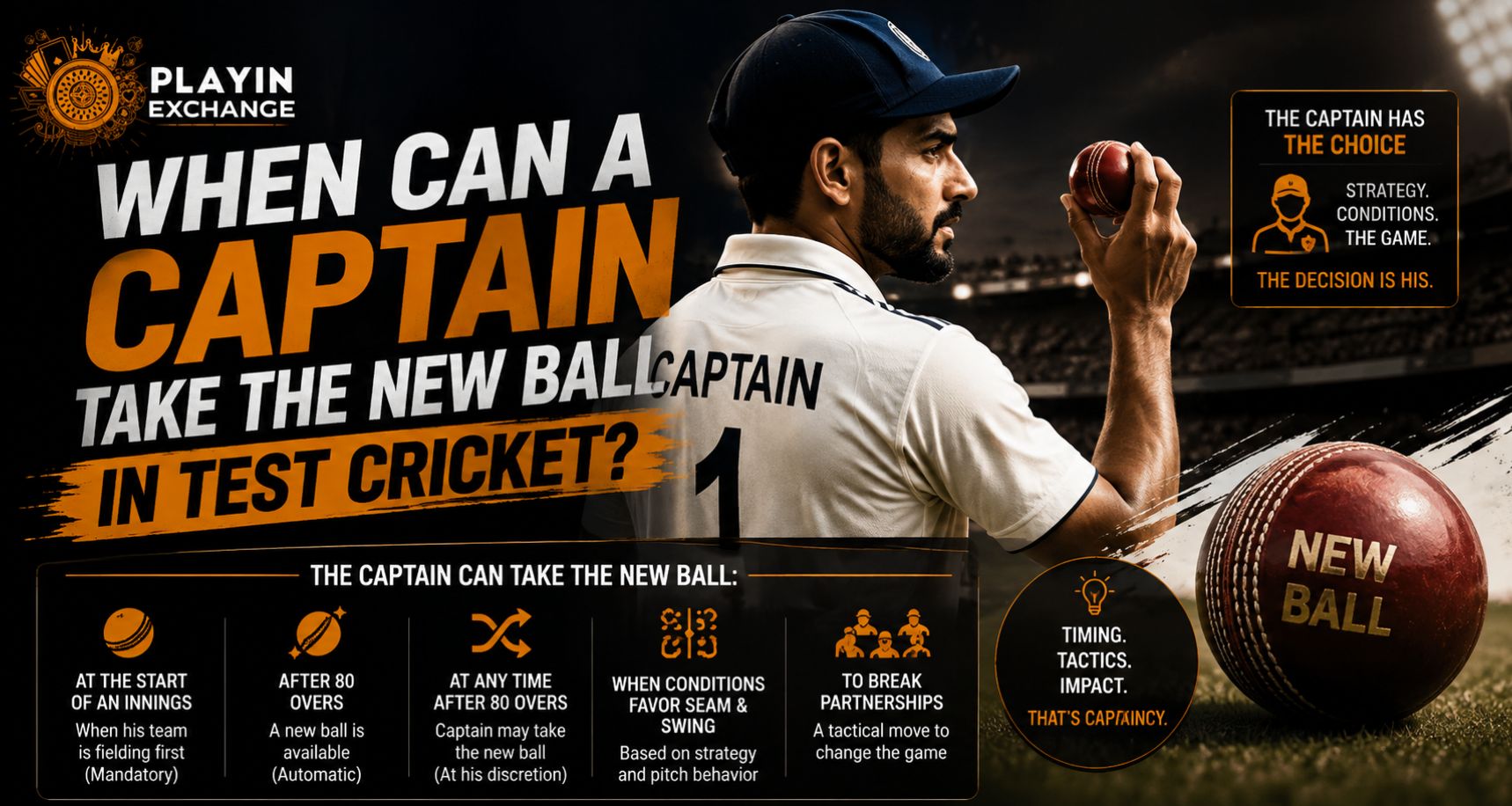 Playinexch: When Can a Captain Take the New Ball in Test Cricket?