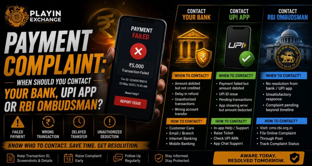 Payment Complaint: When Should You Contact Your Bank, UPI App or RBI Ombudsman?