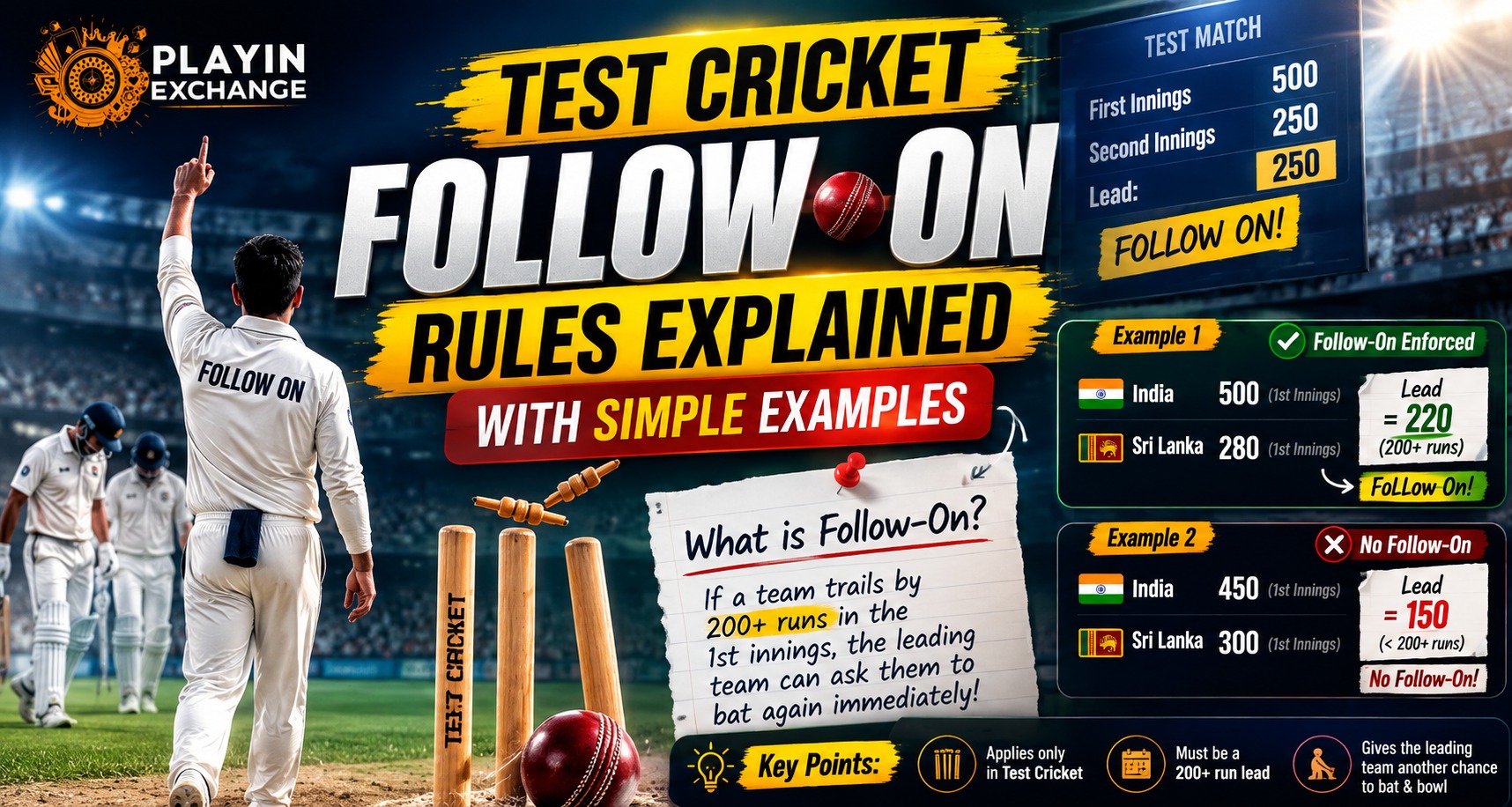 Test Cricket Follow-On Rules Explained With Simple Examples
