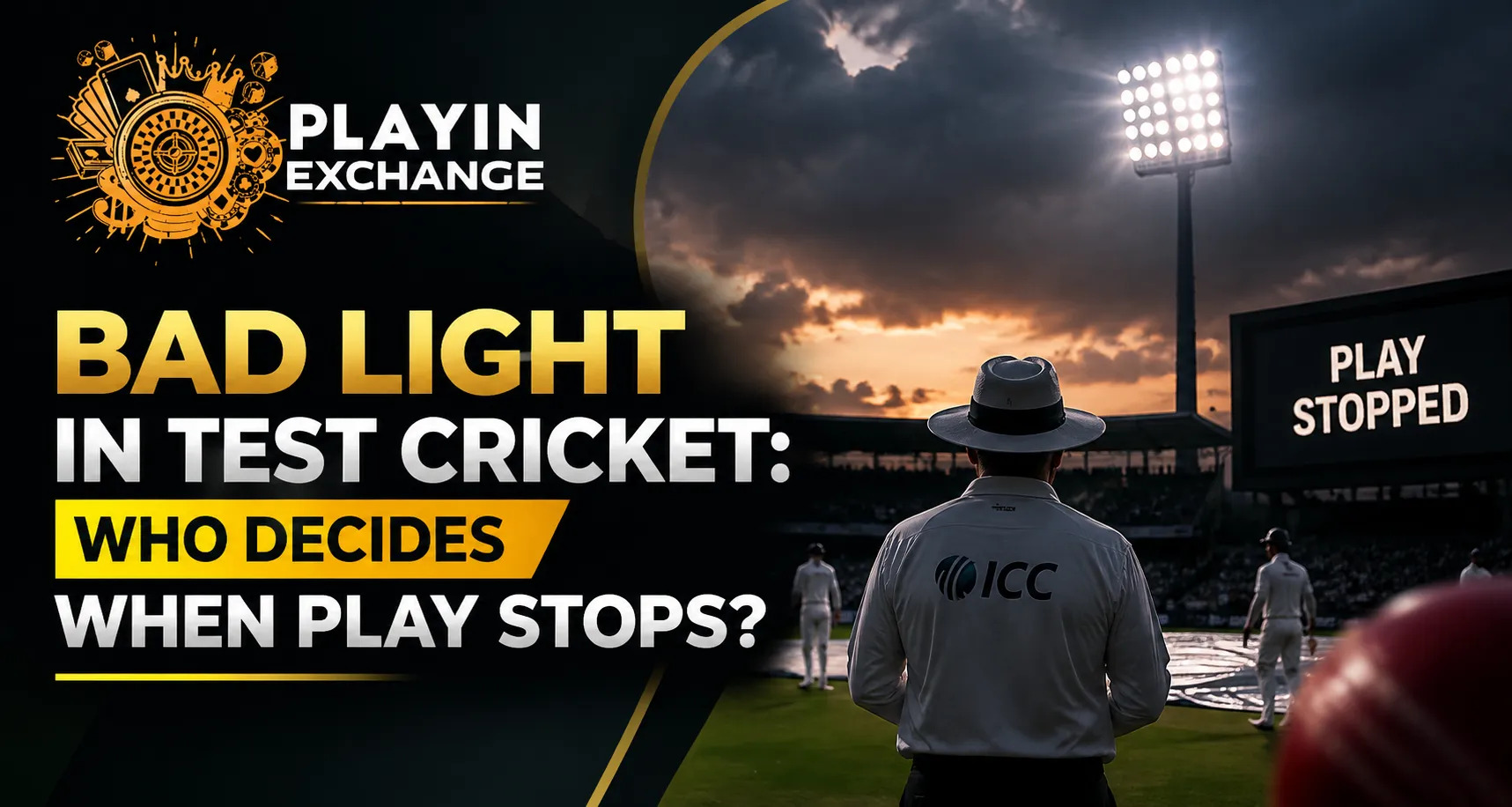 Playinexch: Bad Light in Test Cricket | Who Decides When Play Stops?