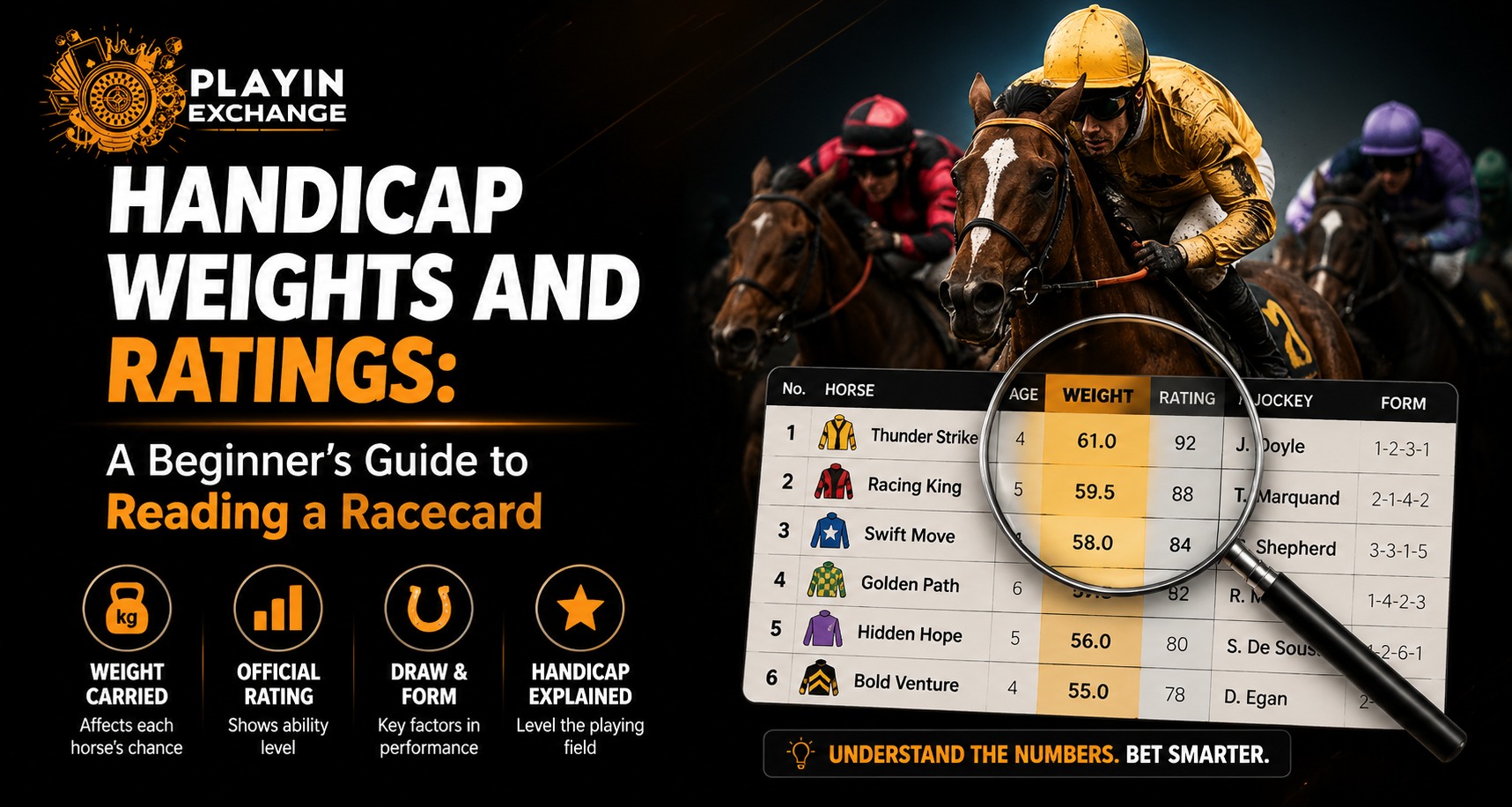 Playinexch: Handicap Weights and Ratings: A Beginner's Guide to Reading a Racecard